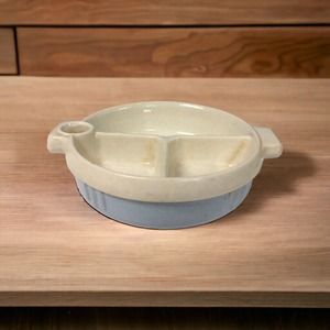 Hankscraft Divided Baby Food Warmer Dish Plate Light Blue 946 Vintage NO Stopper